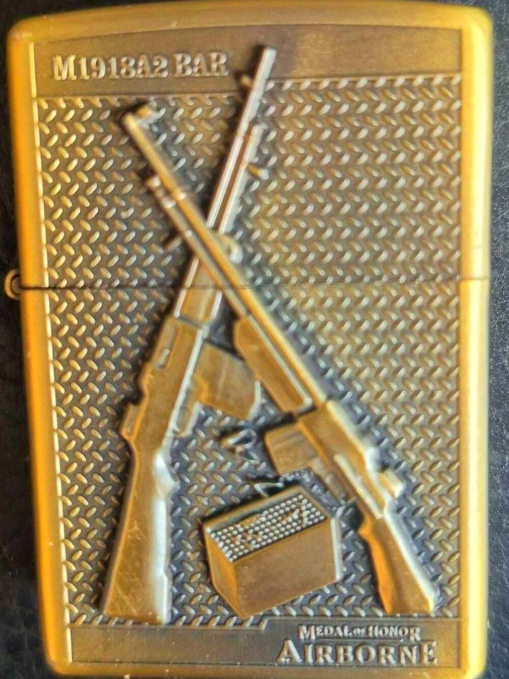 Brass Military Hardware Highly Detailed Deep Carved Lighter